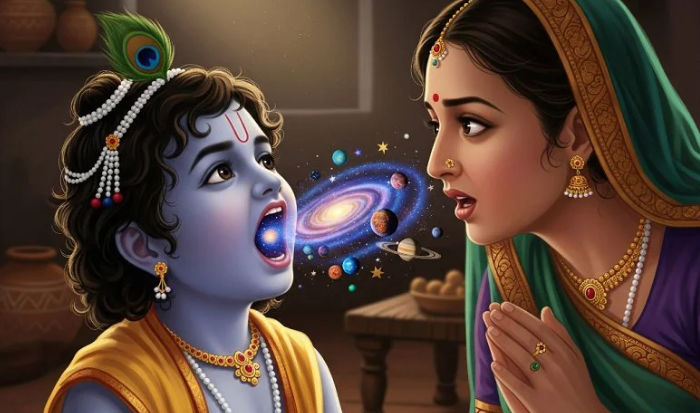The Vision: The Cosmic Universe Revealed in Krishna's Mouth